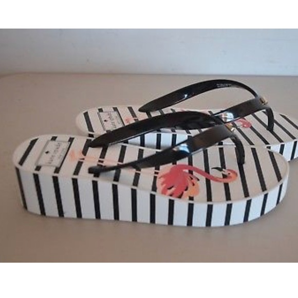 NEW KATE SPADE REMMIE WEDGE FLIP FLOP FLAMINGO - Picture 2 of 2